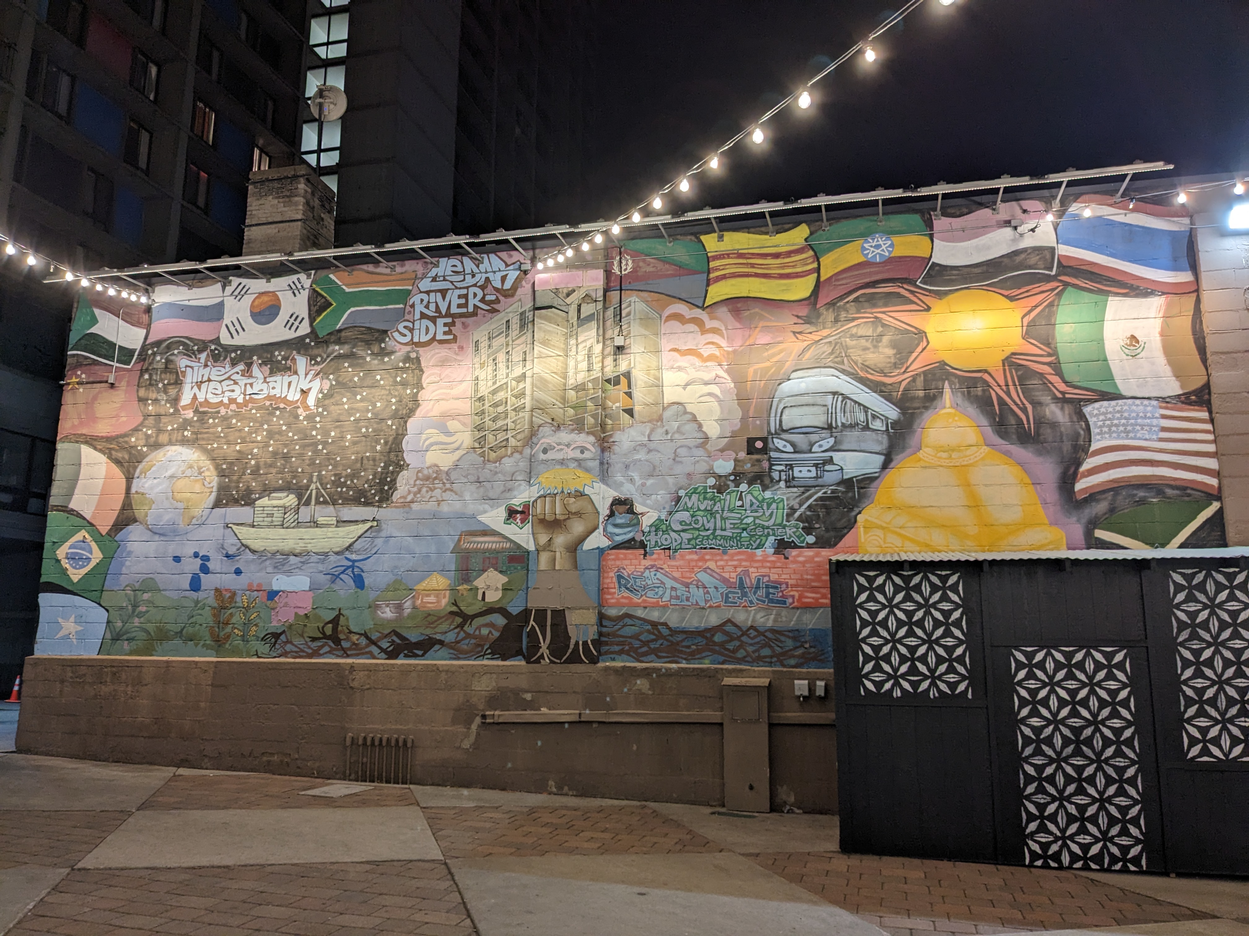 Colorful mural in Cedar-Riverside celebrating the Somali community