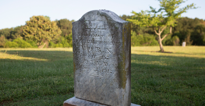 Rows of numbered grave markers at Dorothea Dix Cemetery