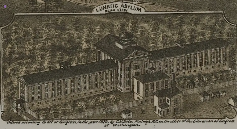 Overgrown and neglected grave markers at Dorothea Dix Cemetery